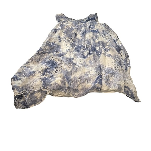 Viola Borghi Made in Italy - Size Medium Blue White Abstract Design- Silk Dress - Picture 13 of 15